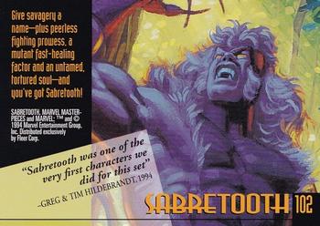 1994 Fleer Marvel Masterpieces Hildebrandt Brothers #102 Sabretooth Back