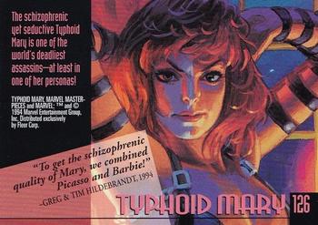 1994 Fleer Marvel Masterpieces Hildebrandt Brothers #126 Typhoid Mary Back