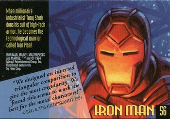 1994 Fleer Marvel Masterpieces Hildebrandt Brothers #56 Iron Man Back