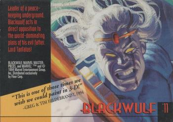 1994 Fleer Marvel Masterpieces Hildebrandt Brothers - Gold Foil Signature #11 Blackwulf Back