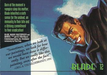 1994 Fleer Marvel Masterpieces Hildebrandt Brothers - Gold Foil Signature #12 Blade Back