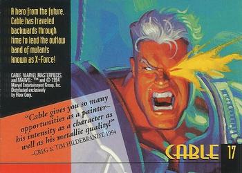 1994 Fleer Marvel Masterpieces Hildebrandt Brothers - Gold Foil Signature #17 Cable Back