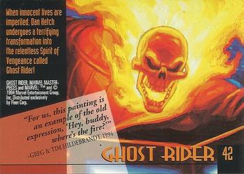1994 Fleer Marvel Masterpieces Hildebrandt Brothers - Gold Foil Signature #42 Ghost Rider Back