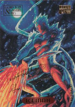 1994 Fleer Marvel Masterpieces Hildebrandt Brothers - Gold Foil Signature #54 Iceman Front