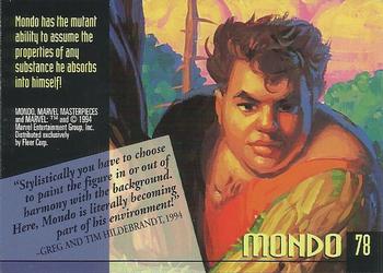 1994 Fleer Marvel Masterpieces Hildebrandt Brothers - Gold Foil Signature #78 Mondo Back