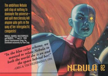 1994 Fleer Marvel Masterpieces Hildebrandt Brothers - Gold Foil Signature #82 Nebula Back