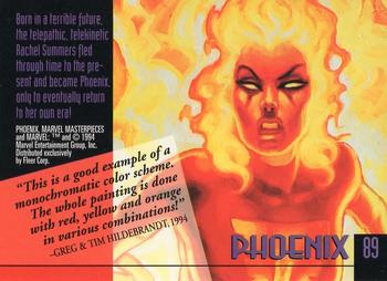 1994 Fleer Marvel Masterpieces Hildebrandt Brothers - Gold Foil Signature #89 Phoenix Back