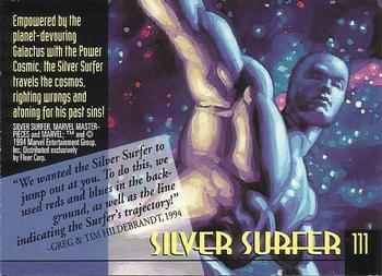 1994 Fleer Marvel Masterpieces Hildebrandt Brothers - Gold Foil Signature #111 Silver Surfer Back