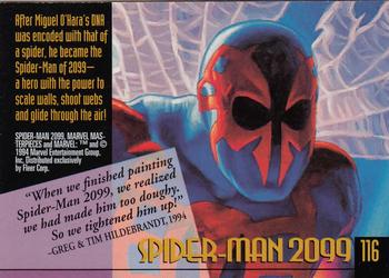 1994 Fleer Marvel Masterpieces Hildebrandt Brothers - Gold Foil Signature #116 Spider-Man 2099 Back