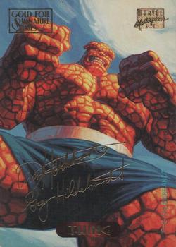 1994 Fleer Marvel Masterpieces Hildebrandt Brothers - Gold Foil Signature #123 Thing Front