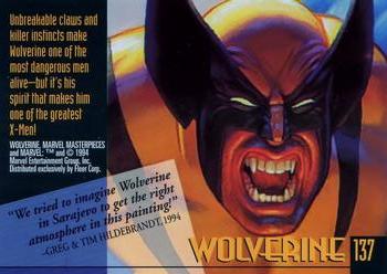 1994 Fleer Marvel Masterpieces Hildebrandt Brothers - Gold Foil Signature #137 Wolverine Back