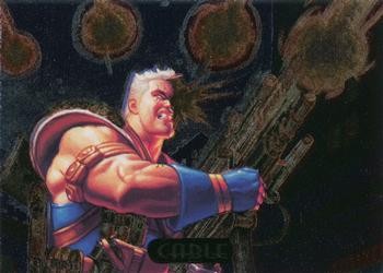 1994 Fleer Marvel Masterpieces Hildebrandt Brothers - PowerBlast #3 Cable Front