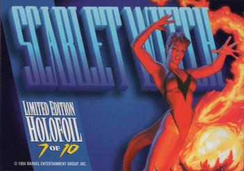1994 Fleer Marvel Masterpieces Hildebrandt Brothers - Bronze Holofoils #7 Scarlet Witch Back