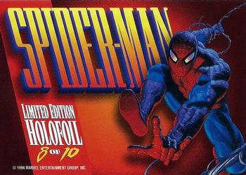 1994 Fleer Marvel Masterpieces Hildebrandt Brothers - Bronze Holofoils #8 Spider-Man Back