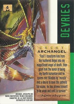 1995 Fleer Marvel Masterpieces #4 Archangel Back