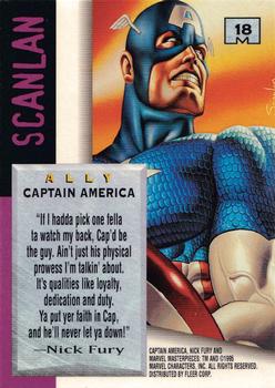 1995 Fleer Marvel Masterpieces #18 Captain America Back