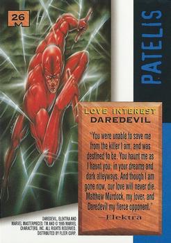 1995 Fleer Marvel Masterpieces #26 Daredevil Back