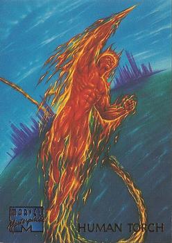 1995 Fleer Marvel Masterpieces #44 Human Torch Front