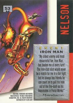 1995 Fleer Marvel Masterpieces #53 Iron Man Back