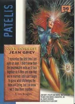 1995 Fleer Marvel Masterpieces #56 Jean Grey Back