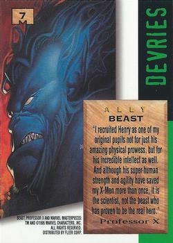 1995 Fleer Marvel Masterpieces - E-Motion Signature Series #7 Beast Back