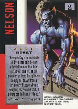 1995 Fleer Marvel Masterpieces - E-Motion Signature Series #8 Beast Back