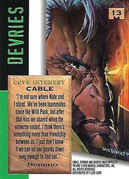 1995 Fleer Marvel Masterpieces - E-Motion Signature Series #13 Cable Back