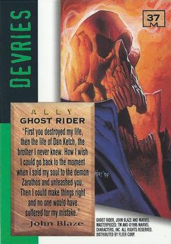 1995 Fleer Marvel Masterpieces - E-Motion Signature Series #37 Ghost Rider Back