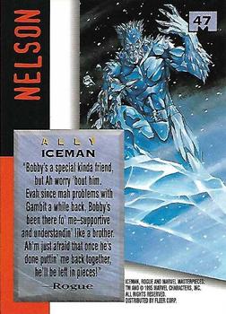 1995 Fleer Marvel Masterpieces - E-Motion Signature Series #47 Iceman Back