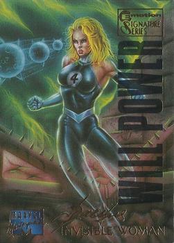 1995 Fleer Marvel Masterpieces - E-Motion Signature Series #50 Invisible Woman Front