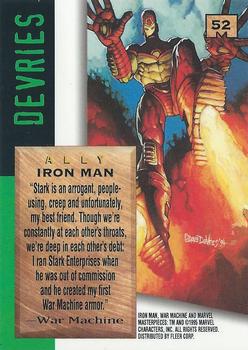 1995 Fleer Marvel Masterpieces - E-Motion Signature Series #52 Iron Man Back