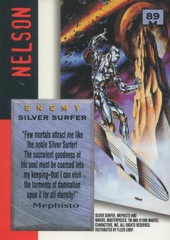 1995 Fleer Marvel Masterpieces - E-Motion Signature Series #89 Silver Surfer Back