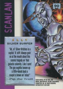 1995 Fleer Marvel Masterpieces - E-Motion Signature Series #90 Silver Surfer Back
