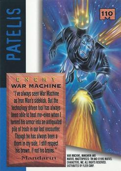 1995 Fleer Marvel Masterpieces - E-Motion Signature Series #110 War Machine Back