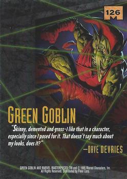 1995 Fleer Marvel Masterpieces - E-Motion Signature Series #126 Green Goblin Back