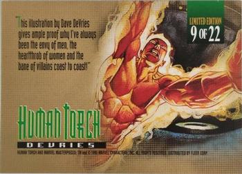 1995 Fleer Marvel Masterpieces - Canvas #9 Human Torch Back