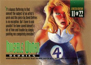 1995 Fleer Marvel Masterpieces - Canvas #11 Invisible Woman Back