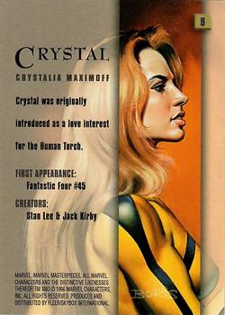 1996 Fleer/SkyBox Marvel Masterpieces #9 Crystal Back