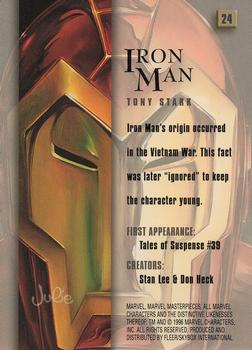 1996 Fleer/SkyBox Marvel Masterpieces #24 Iron Man Back