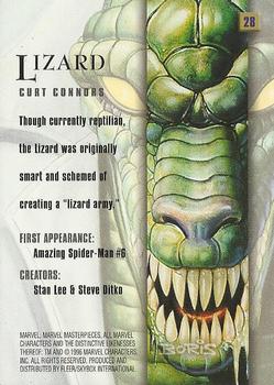 1996 Fleer/SkyBox Marvel Masterpieces #28 Lizard Back