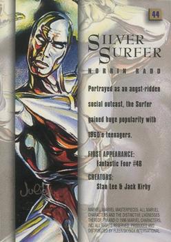 1996 Fleer/SkyBox Marvel Masterpieces #44 Silver Surfer Back
