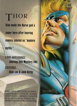 1996 Fleer/SkyBox Marvel Masterpieces #50 Thor Back