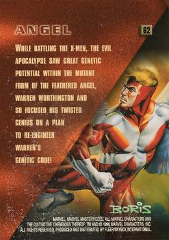 1996 Fleer/SkyBox Marvel Masterpieces #62 Angel Back