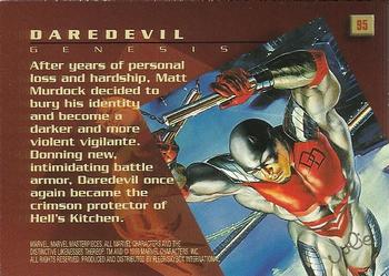 1996 Fleer/SkyBox Marvel Masterpieces #95 Daredevil Back