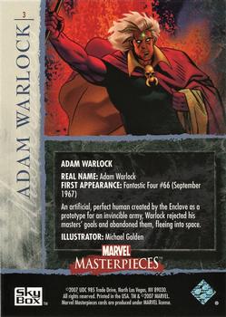 2007 SkyBox Marvel Masterpieces #3 Adam Warlock Back