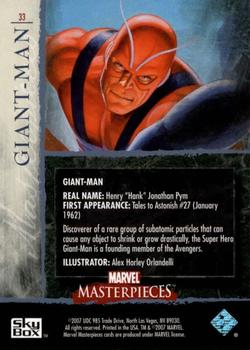 2007 SkyBox Marvel Masterpieces #33 Giant-Man Back