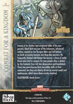 2008 Upper Deck Marvel Masterpieces 3 #51 Combat for a Kingdom Back