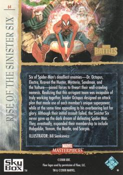 2008 Upper Deck Marvel Masterpieces 3 #64 Rise of The Sinister Six Back
