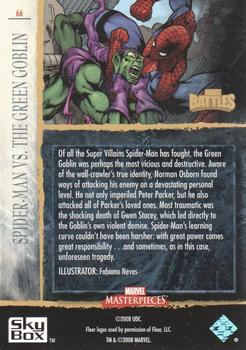 2008 Upper Deck Marvel Masterpieces 3 #66 Spider-Man vs. The Green Goblin Back