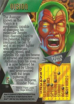 1995 Metal Marvel #15 Vision Back
